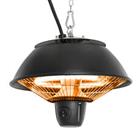 Outsunny 600W Electric Heater Ceiling Hanging Halogen Light w/ Hook Chain Black