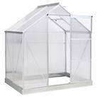 Outsunny 4x6FT Walk-In Greenhouse Polycarb. Panels Aluminium Frame Sliding Door