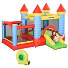 Outsunny Bouncy Castle W/ Slide Pool 4 in 1 composition W/ Blower Multi-color