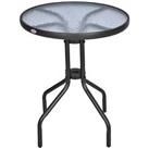 Outsunny Bistro Table Rounding Dining Tempered Glass Top Black ?60cm