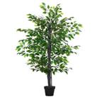 Outsunny 145cm Artificial Banyan Plant Faux Decor Tree w/ Pot Indoor Outdoor