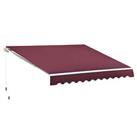 Outsunny Garden Sun Shade Canopy Retractable Awning, 4 x 3(m), Red