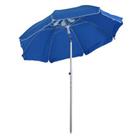 Outsunny 1.96m Arced Beach Umbrella Tilting Canopy Aluminium Frame Bag, Blue