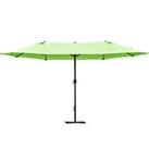 Outsunny 4.6M Garden Patio Umbrella Canopy Parasol Sun Shade w/ Base Green
