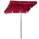 Outsunny Aluminium Sun Umbrella Parasol Patio Rectangular 2M x 1.3M Red