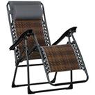 Outsunny Zero Gravity Folding Chair Metal Frame Cup Phone Holder Deck Poolside