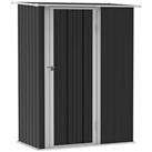 Outsunny Garden Storage Shed with Lockable Door Sloped Roof for Bike Grey
