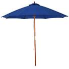 Outsunny 2.5m Wooden Garden Parasol Outdoor Umbrella Canopy w/ Vent Blue