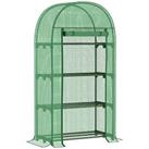Outsunny 80 x 49 x 160cm Mini Greenhouse Portable Green House with Shelf Green