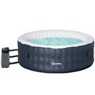 Outsunny Inflatable Hot Tub Spa w/ Pump, 4 Person, Dark Blue