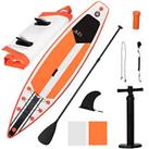 Outsunny 10Ft Inflatable Paddle Stand Up Board w/ Adjustable Paddle - White