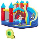 Outsunny Kids Bouncy Castle w/ Slide, Pool, Trampoline, Climbing Wall, Blower