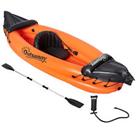 Outsunny Inflatable Kayak, 1-Person Inflatable Boat, Inflatable Canoe Set Orange