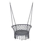 Outsunny Hanging Hammock Chair Macrame Seat for Outdoor Patio Garden Dark Grey