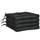 Outsunny 42 x 42cm Replacement Garden Seat Cushion Pad with Ties, Black