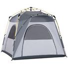 Outsunny Four Man Pop Up Tent Automatic Camping Backpacking Dome Shelter, Green