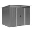 Outsunny Garden Shed Outdoor Storage Tool Organizer w/ Double Sliding Door Grey