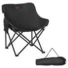 Outsunny Folding Camping Chair with Carrying Bag and Storage Pocket, Black