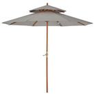 Outsunny Wood Patio Parasol Sun Shade Outdoor Garden Umbrella Canopy Refurbished