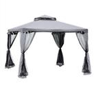 Outsunny 3 x 3 m Metal Gazebo Garden Outdoor 2-Tier Roof Marquee Refurbished