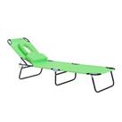 Outsunny Folding Sun Lounger Reclining Chair w/ Pillow Reading Hole