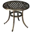Outsunny 60cm Round Hollow Top Design Side Table with Cast Frame