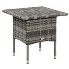 Outsunny PE Rattan Outdoor Coffee Table, Modern Rattan Side Table, Mixed Grey