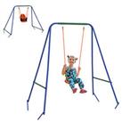 Outsunny Garden Swing Set for Toddlers w/ Safety Belt - Orange and Blue