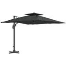 Outsunny 3(m)Garden Parasol Patio Umbrella w/ Hydraulic Mechanism Dual Top Grey