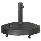 Outsunny 23.5kg Round Resin Garden Parasol Base for Poles of 38mm-48mm
