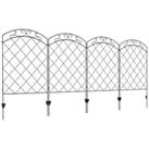 Outsunny 4PCs Decorative Garden Fencing 43in x 11.4ft Steel Border Edging Swirls