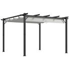 Outsunny 3x3(m) Pergola Gazebo Sun Shade Shelter Aluminium Garden Canopy, Grey