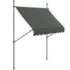 Outsunny 2.5 x 1.2m Freestanding Retractable Awning, Non-Screw Garden Awning