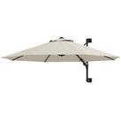 Outsunny Sun Parasol with Vent, Wall Umbrella for Patio, Garden, Pool, Beige