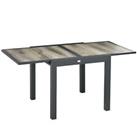 Outsunny Extendable Outdoor Dining Table Aluminium Rectangle Patio Table Beige