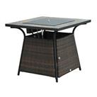 Outsunny Rattan Fire Pit Square Patio Heater w/ Fire Control Panel for Outdoor