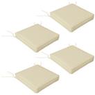Outsunny Set of 4 Outdoor Seat Cushion with Ties, for Patio Furniture, Beige