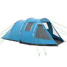 Outsunny 3-4 Persons Tunnel Tent, Two Room Camping Tent w/ Windows, Blue