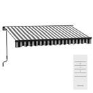 Outsunny 3.5 x 2.5m Electric Retractable Awning, Aluminium Frame, Grey & White