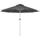 Outsunny Solar Patio Garden Parasol with Lights for Outdoor, Charcoal Grey