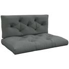 Outsunny 2 Seater Outdoor Seat Cushions and Back for Pallet, Light Grey