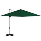 Outsunny 3 x 3(m) Cantilever Roma Parasol Garden Umbrella with Cross Base Green