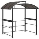Outsunny BBQ Patio Canopy Gazebo with Interlaced Polycarbonate Roof 2 Shelves