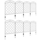 Outsunny 8PCs Decorative Garden Fencing 43in x 11.4ft Steel Border Edging