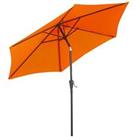 Outsunny Patio Umbrella Parasol Sun Shade Garden Aluminium Orange Refurbished