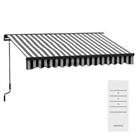 Outsunny 3 x 2m Electric Retractable Awning, Aluminium Frame, Grey & White