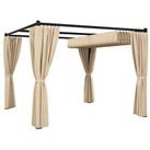 Outsunny 3 x 3(m) Pergola with Retractable Roof and Curtains, Beige Refurbished