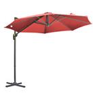 Outsunny 3 x 3(m) Cantilever Parasol Garden Umbrella with Cross Base Wine Red