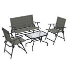 Outsunny Garden Patio Set with Foldable Chairs & Loveseat Used