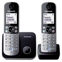 Panasonic KX-TG6812 Twin Cordless DECT Phone Black Silver Light Box Damage